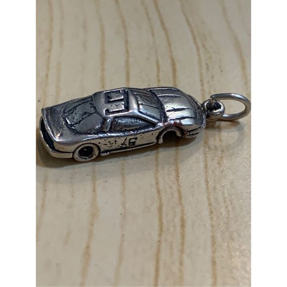 Race Car Sterling Silver Jewelry Charm #vehicle #speed #travel - Picture 3 of 6